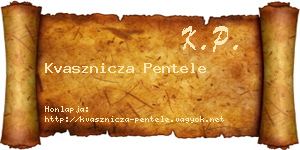 Kvasznicza Pentele névjegykártya